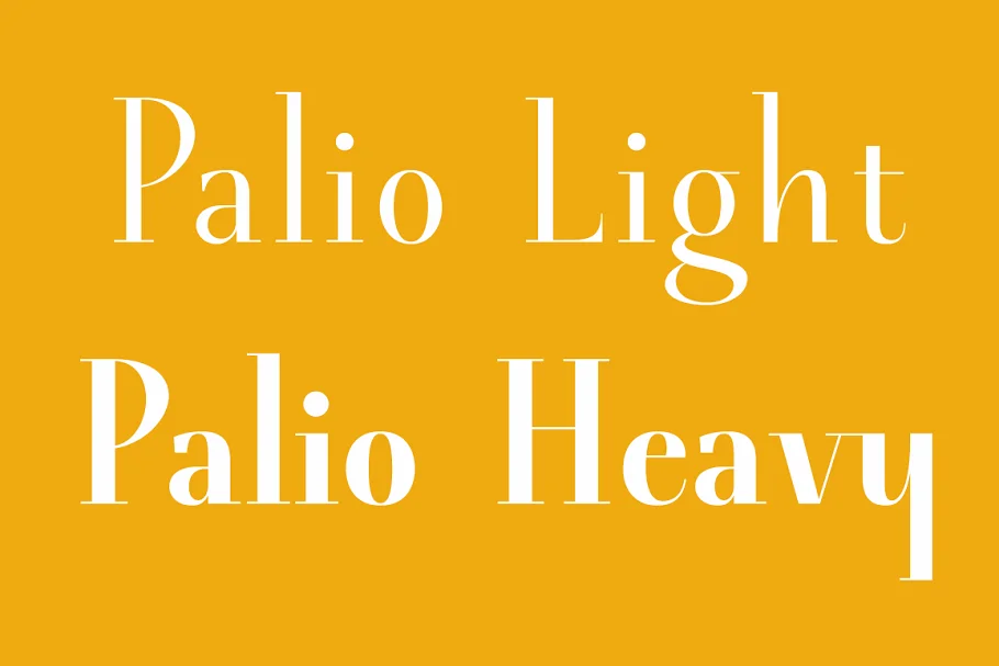 Palio Light and Heavy Font