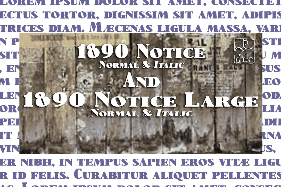 1890 Notice Set OTF Font