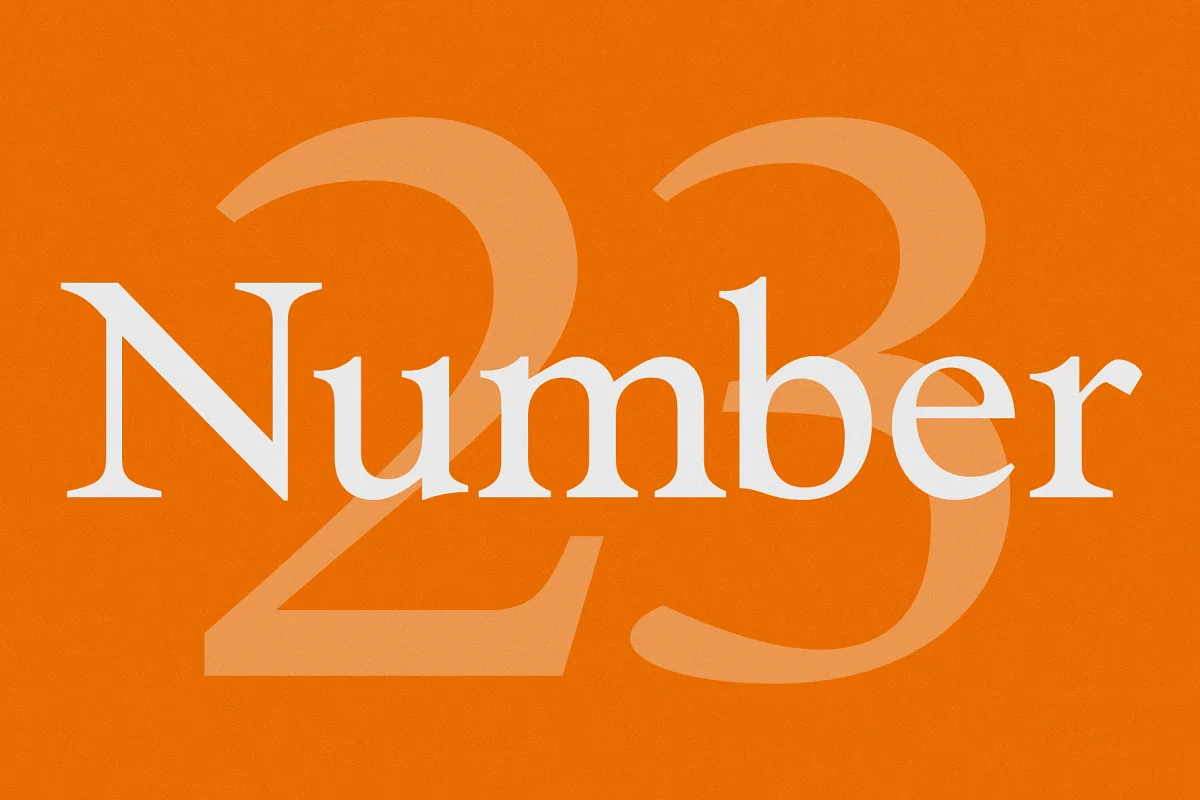 Number 23 Typeface Font