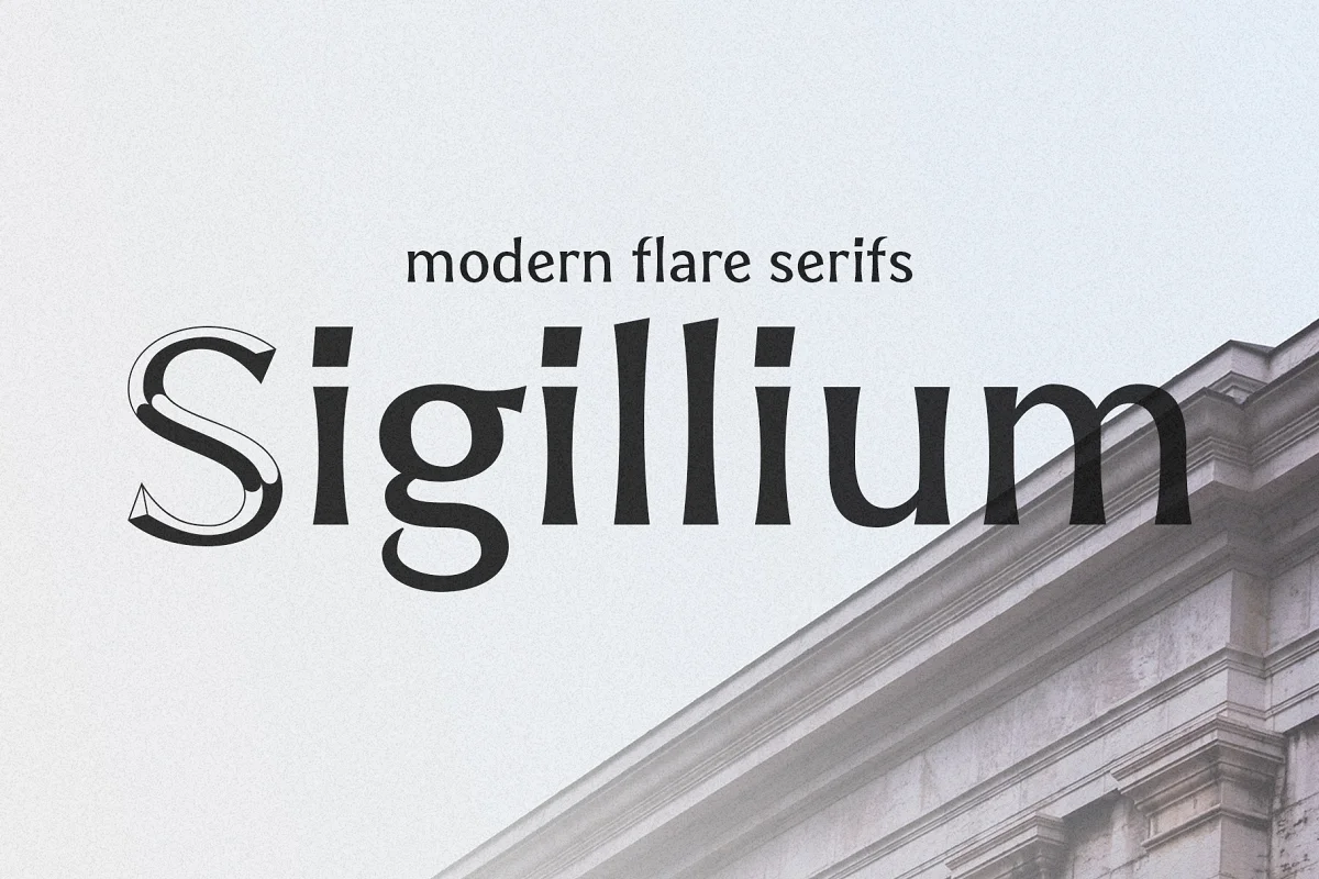 Sigillium Carved Flare Serif Font