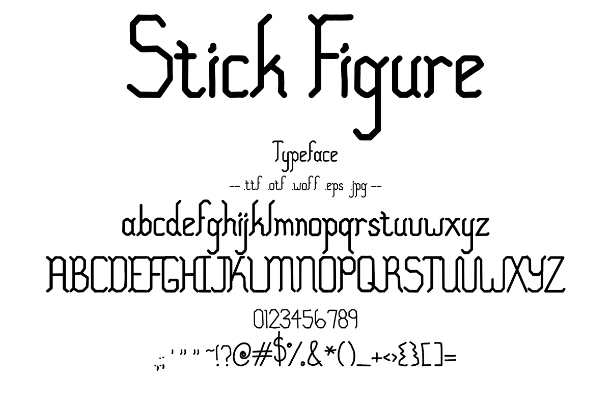 Stick Figure Calligraphy Lines Font