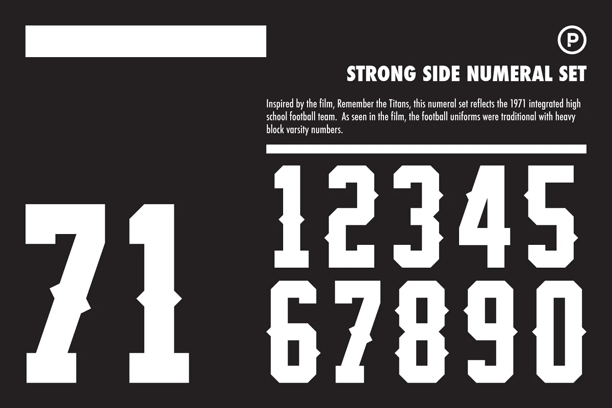 Strong Side Numeral Set Font