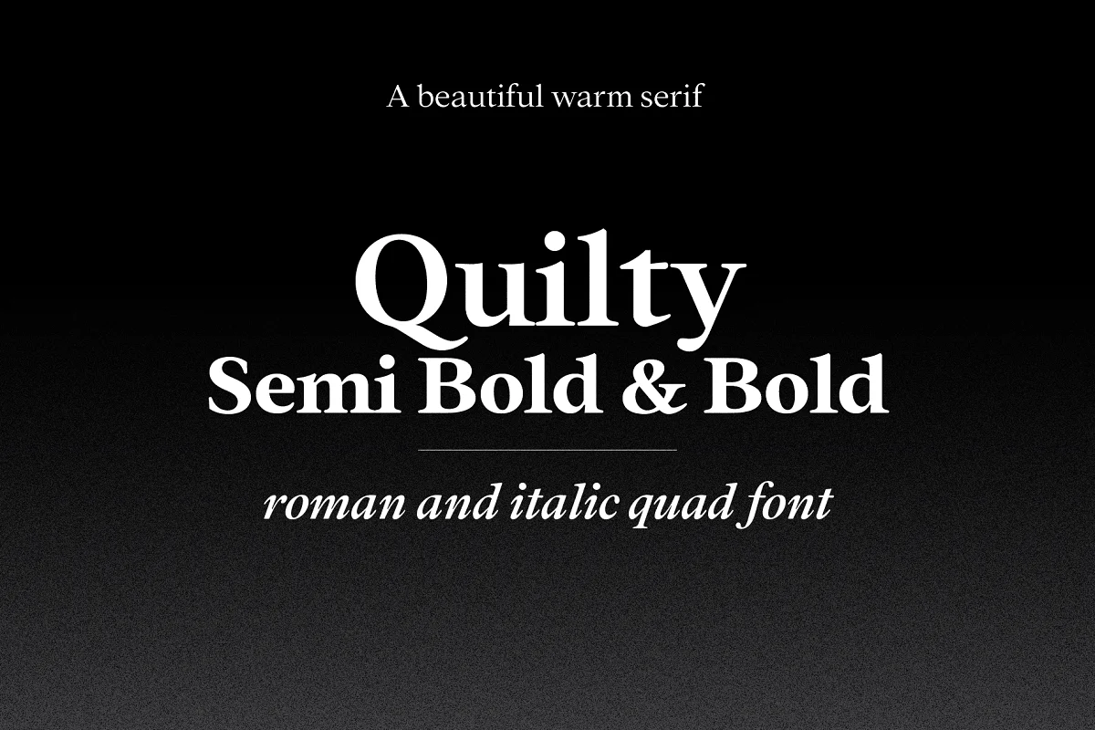 Quilty Semi Bold and Bold Quad Font