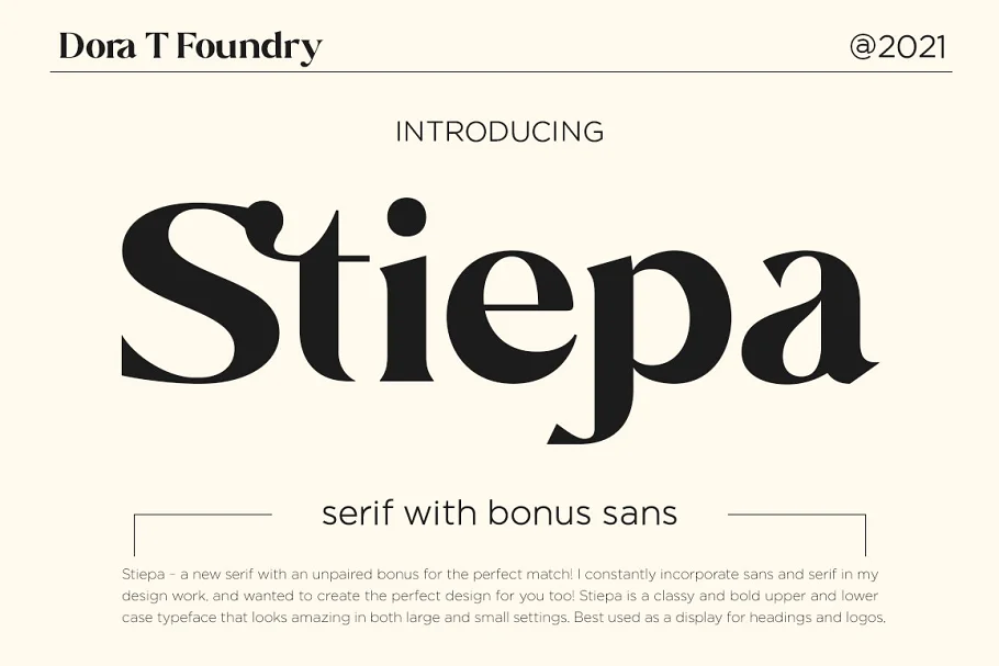 Stiepa Modern Serif Font