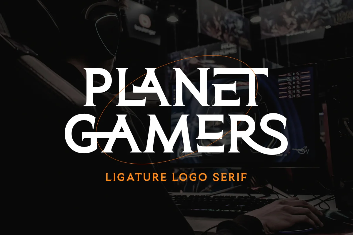 Planet Gamers Ligature Logo Serif Font