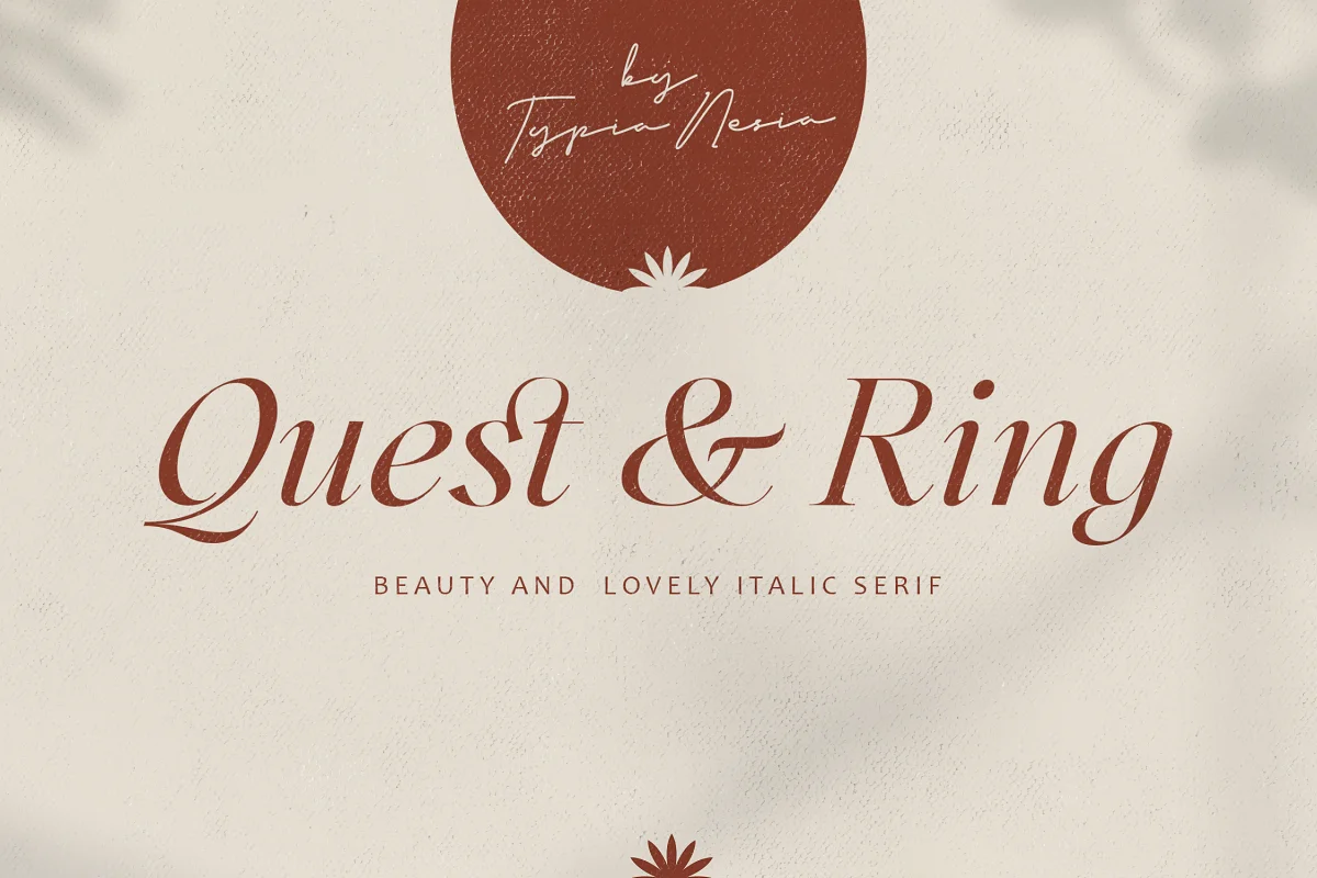 Quest and Ring Italic Font