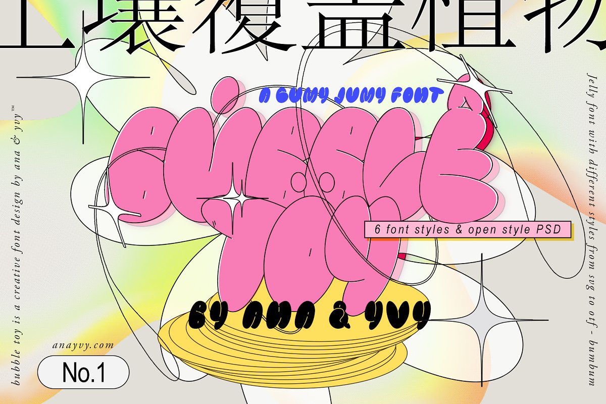 bubbletoy graffiti font 90s retro bubble bubbly playful svg ana yvy 1 - Post