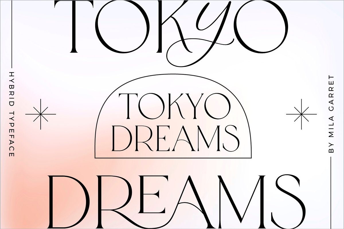 ligature font serif typography inspiration script elegant beautiful unique trend modern custom typeface logo wordmark gradient graphic design ideas tokyo dreams mila garret - Post