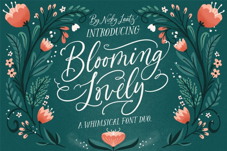 The Blooming Lovely Duo Font Family Free Download