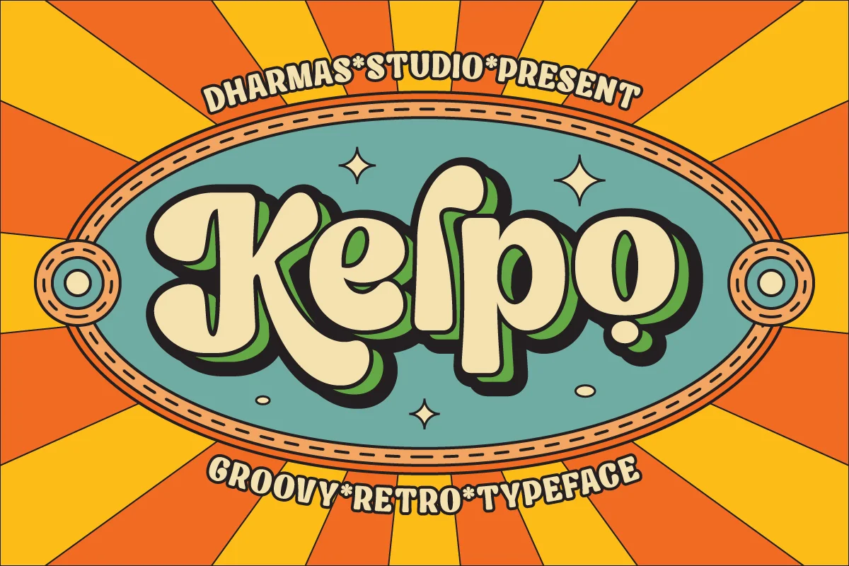 Kelpo Groovy Retro Typeface Font Family Free Download
