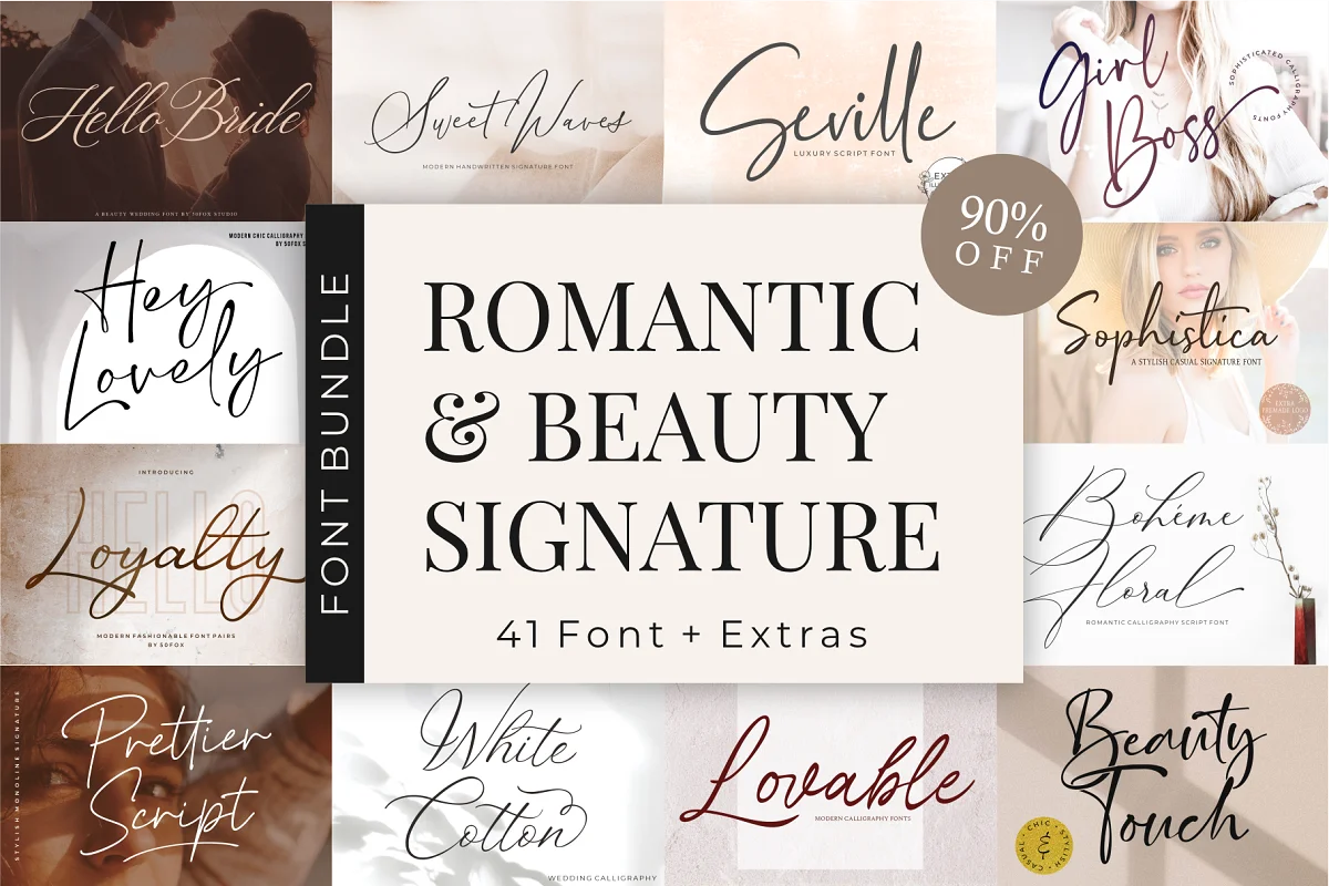 Romantic Beauty Signature Bundle Font Family Free Download