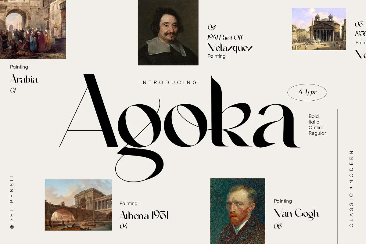 Agoka Modern Classic Typeface Font Family Free Download
