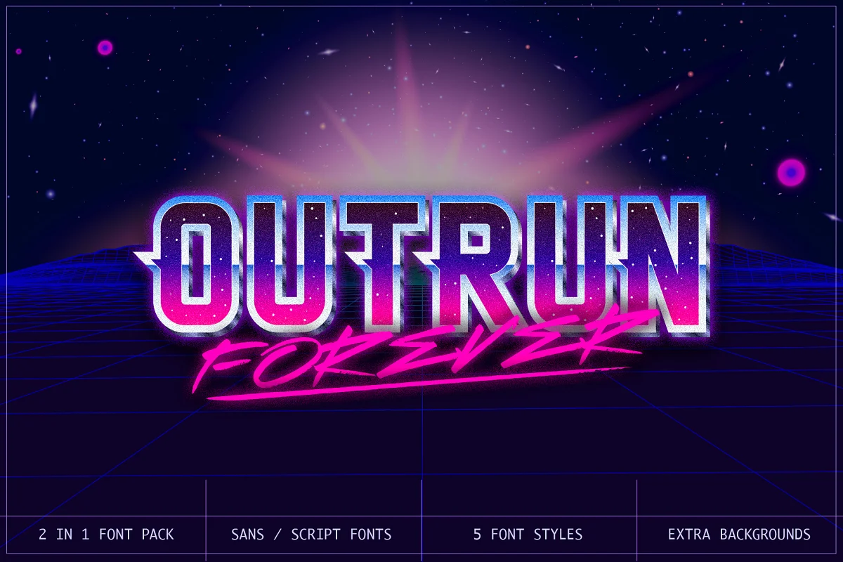 Outrun Forever in Pack Font Family Free Download
