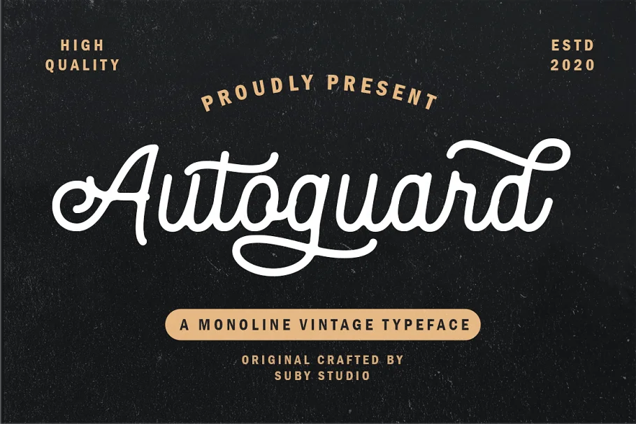 Autoguard Monoline Script Font Family Free Download