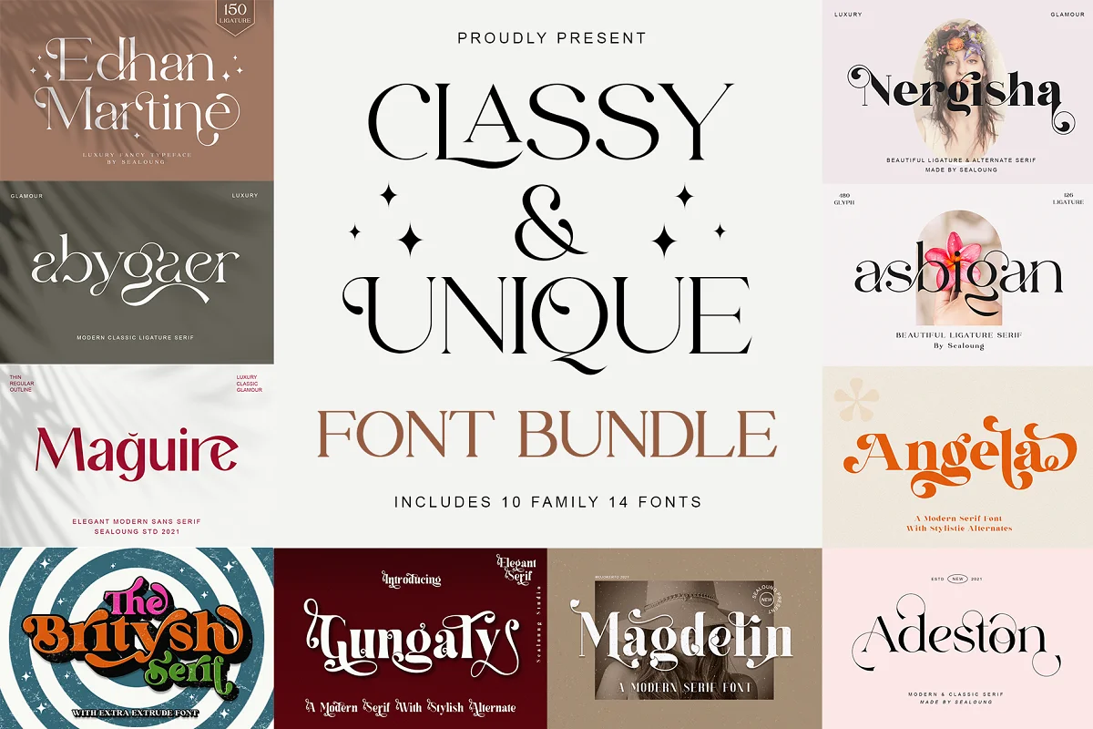 Classy Unique Bundle Font Family Free Download