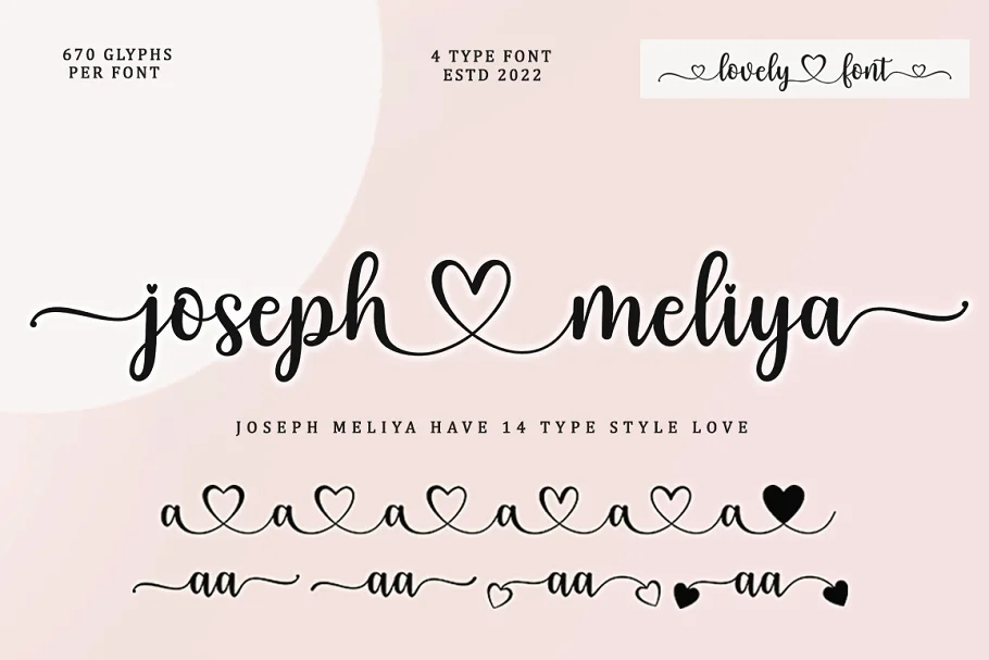 Joseph Meliya Lovely Script Font Family Free Download