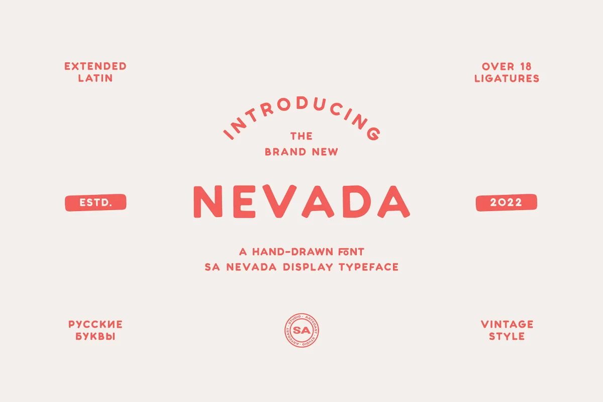 Nevada Retro Display Font Family Free Download