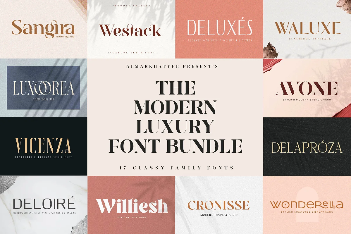 The Modern Luxury Bundle Font Family Free Download