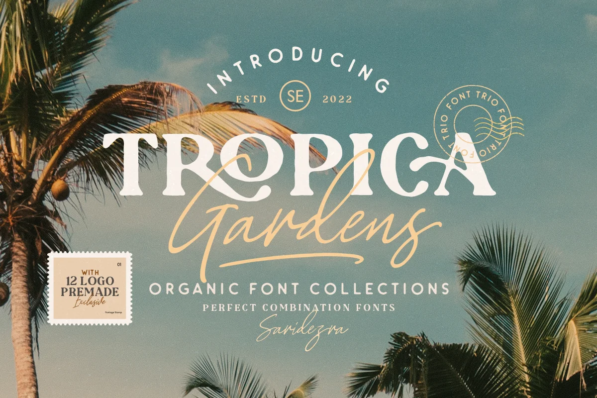 Tropica Gardens Trio LOGOS Font Family Free Download