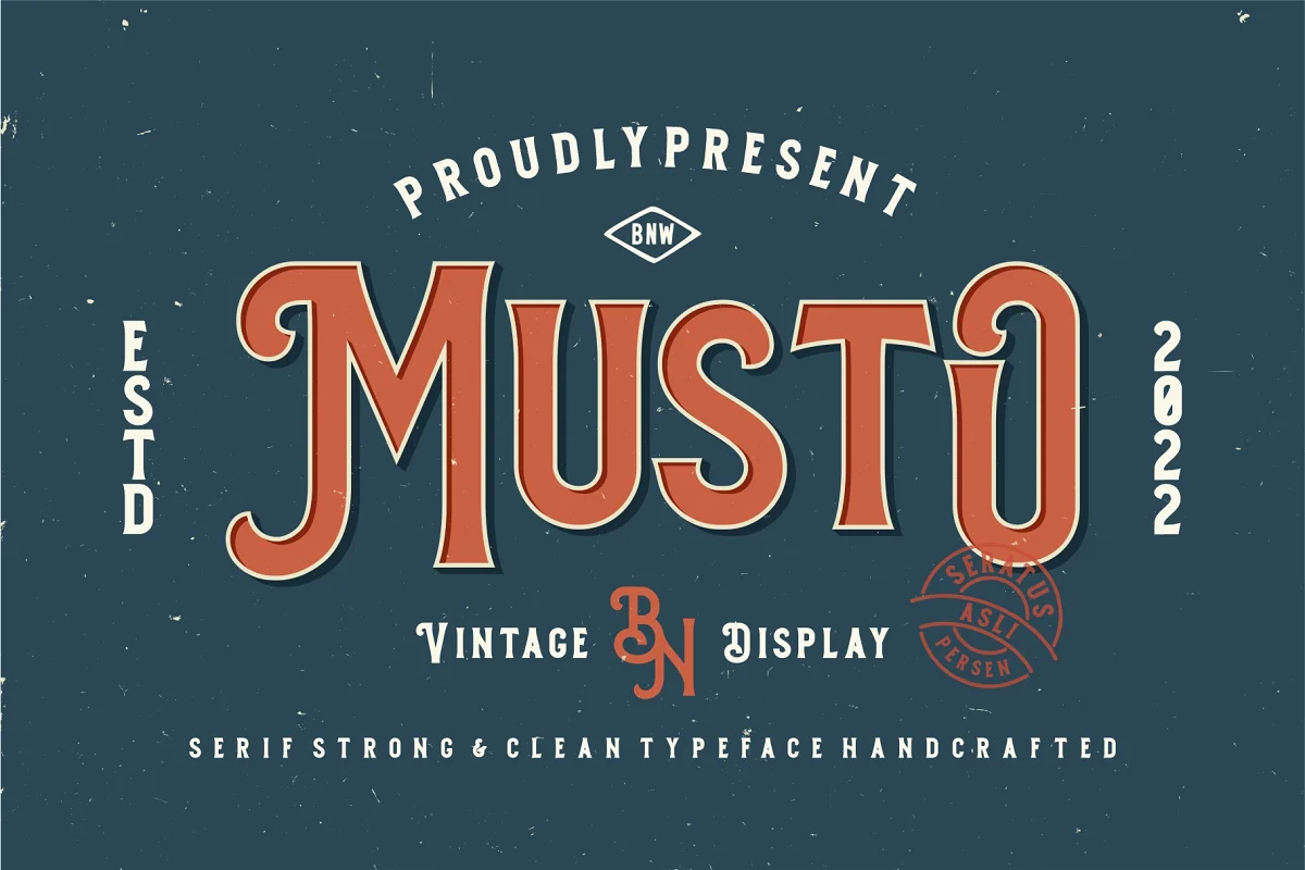 Musto Vintage Display Font Family Free Download