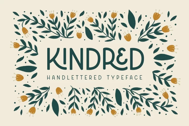 Kindred Handlettered Typeface Font Family Free Download