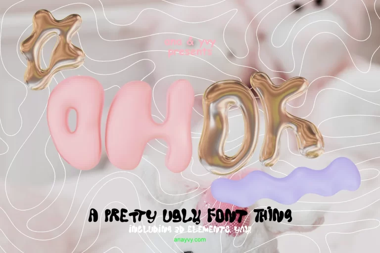 ok cool metallic bubble duo Font Family Free Download